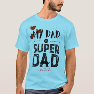 Camiseta Cute Super Dad Bigode Herói Tipografia DiaDosPais