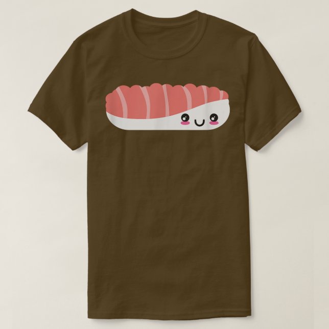 Camiseta Cute Sushi Face Nigiri Maki Salmon Sashimi Japan F (Frente do Design)