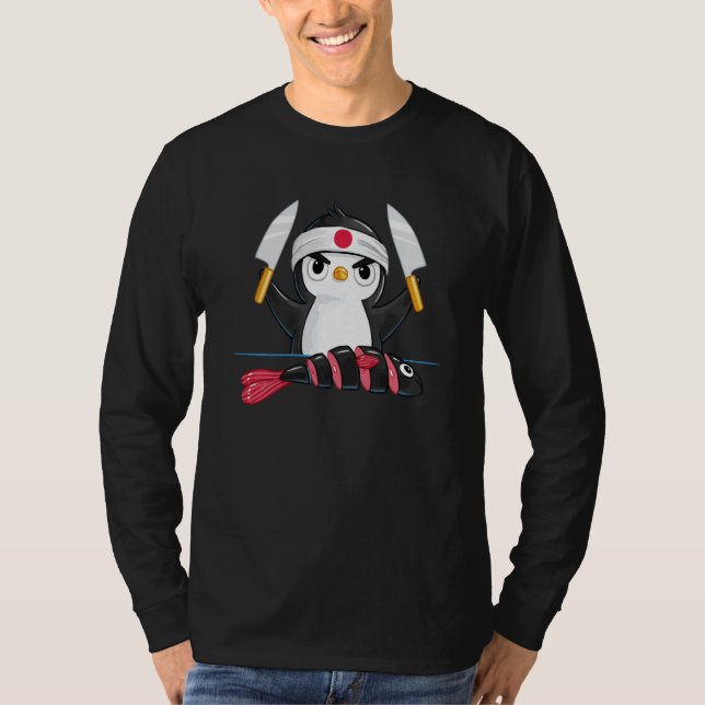 Camiseta Cute Sushi penguin Animal Pet Japan Food (Frente)