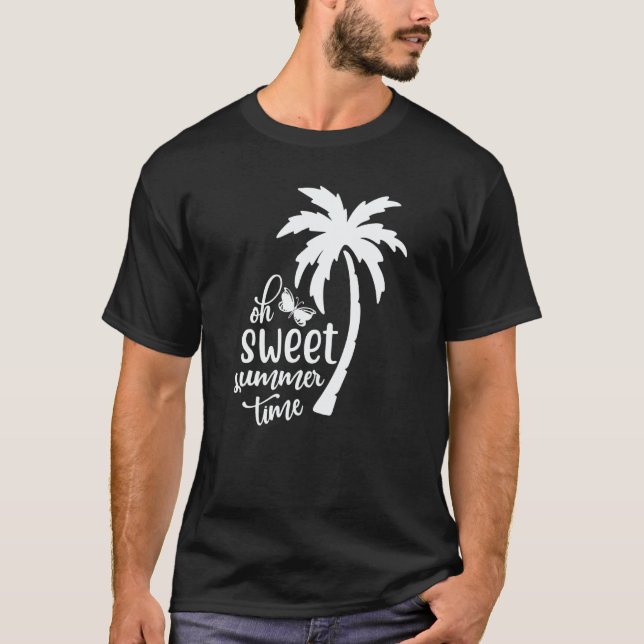 Camiseta Cute Sweet Summertime Summer With A Palm Tree Beac (Frente)