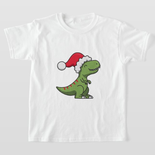 Camiseta Cute T-Rex in Santa Hat – Christmas Dino (Postura )