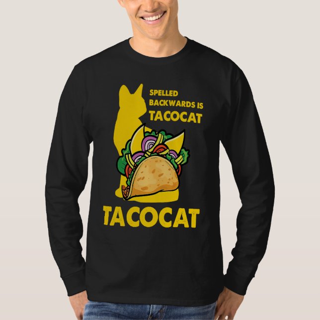 Camiseta Cute Taco Cat Spelled Backward Is Tacocat Tee (Frente)