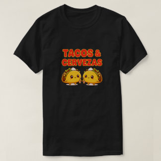 Camiseta Cute Tacos & Cervezas Fiesta Cartoon Design