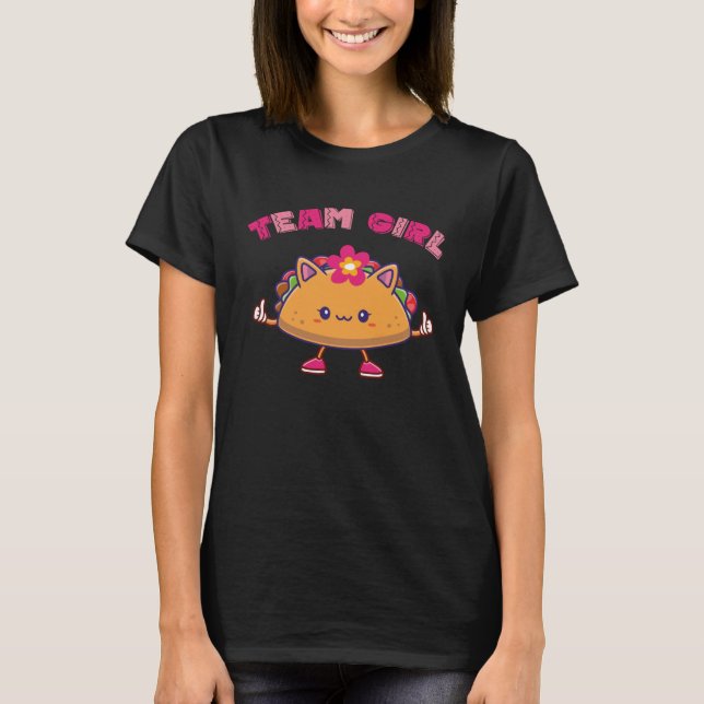 Camiseta Cute Tacos Mexican Gender Reveal Team girl kid gir (Frente)