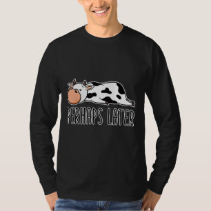 Camiseta Cute Talvez Mais Tarde Vaca Respirando Relaxe Idle