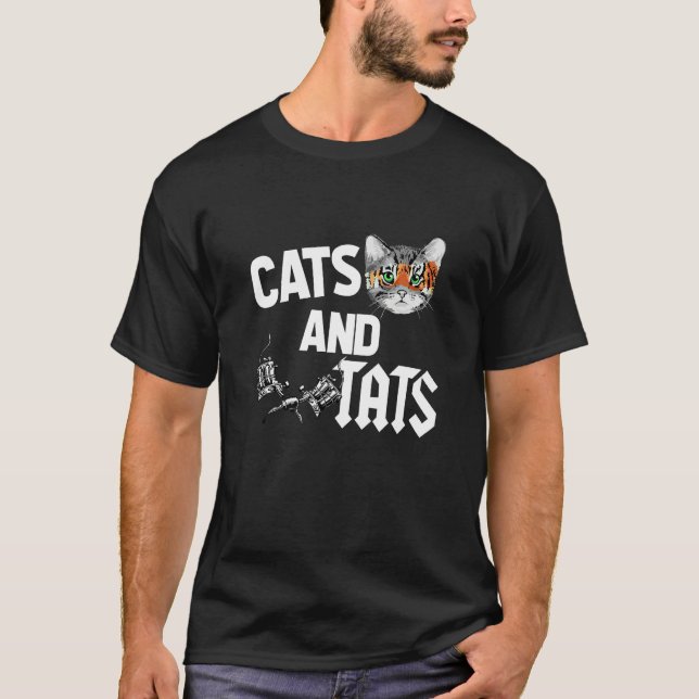 Camiseta Cute Tattoo Artist cats and tats inked inking tatt (Frente)