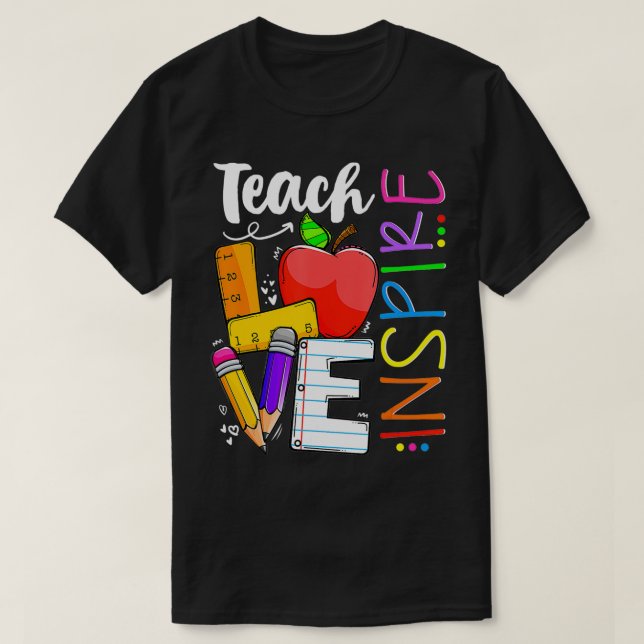 Camiseta Cute Teach Love And Inspire Graphic  (Frente do Design)