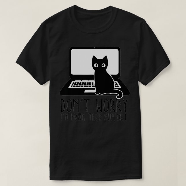 Camiseta cute tech support cat  (Frente do Design)