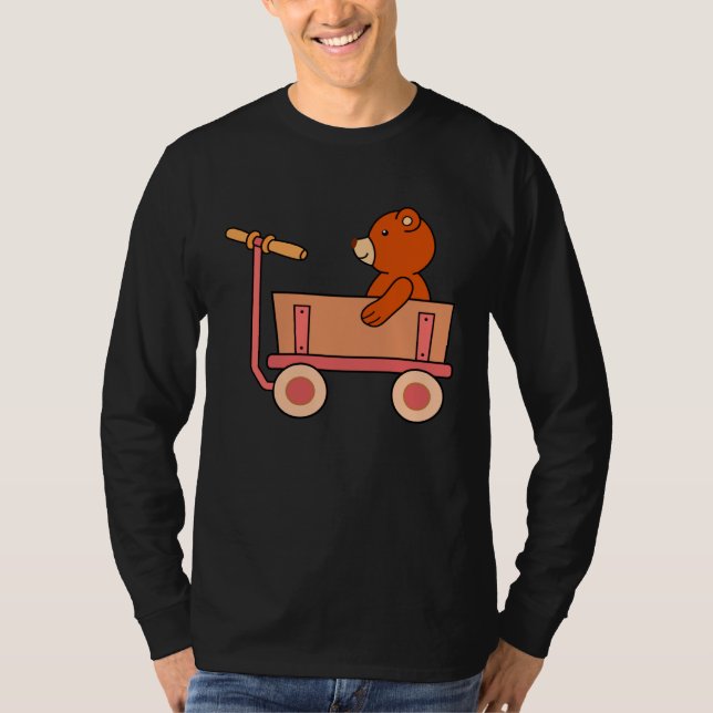 Camiseta Cute teddy bear in handcart girls women boys men (Frente)
