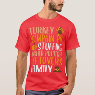 Camiseta Cute Thanksgiving Family Turkey Pumpkin Pie Stuffi