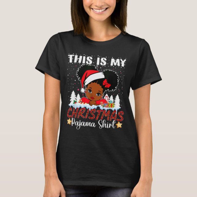 Camiseta Cute This Is My Christmas Pajama Black African Ame (Frente)