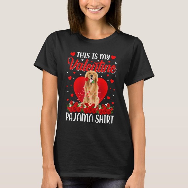 Camiseta Cute This Is My Valentine's Day Golden Retriever D (Frente)