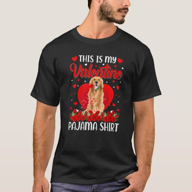 Camiseta Cute This Is My Valentine's Day Golden Retriever D (Frente)