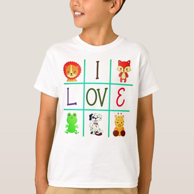 Camiseta Cute tic tac toques animais personalizados (Frente)