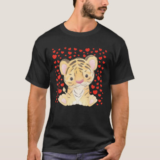 Camiseta Cute Tiger Valentine Day Red Heart's Bee Lover
