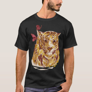 Camiseta Cute tiger with butterflies safari vintage style