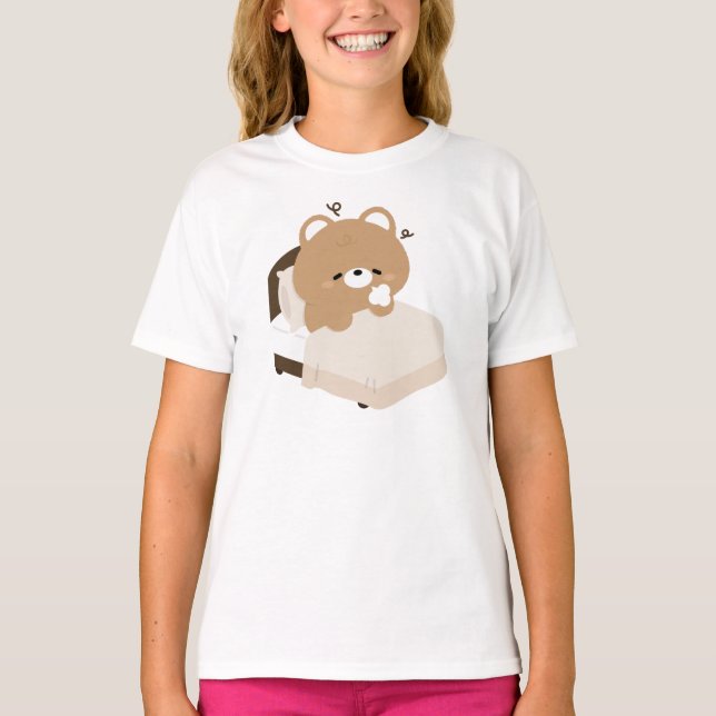 Camiseta Cute Tired Brown Bear (Frente)