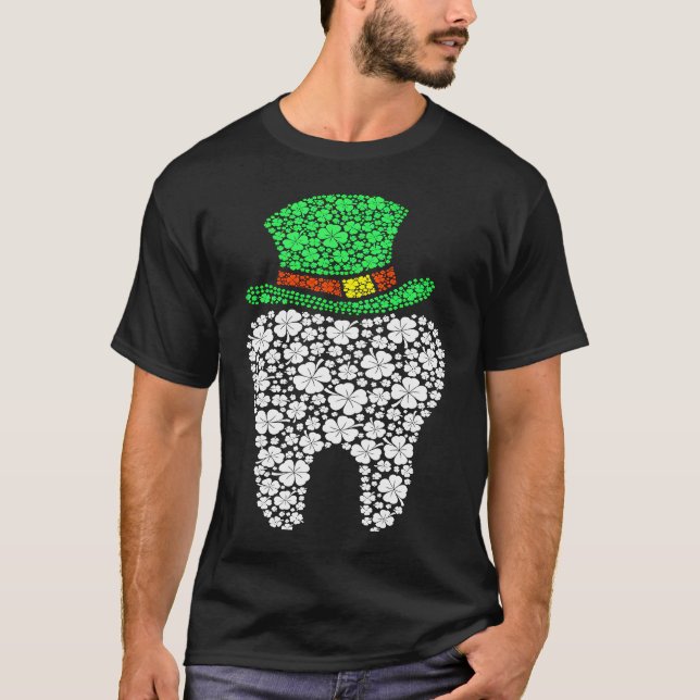 Camiseta Cute Tooth Dental Hygienist Dentist Shamrock St Pa (Frente)