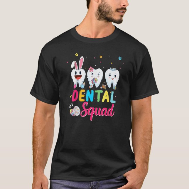 Camiseta Cute Tooth Dental Squad Dental Assistant Easter Da (Frente)