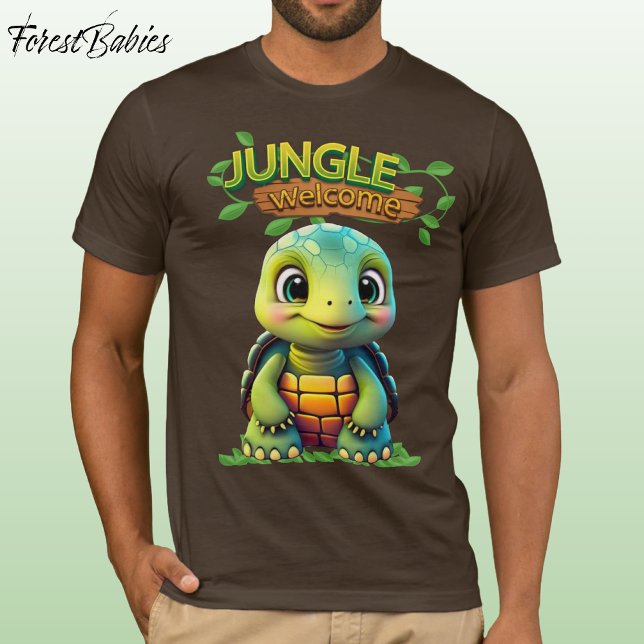 Camiseta Cute Tortoise Box Turtle Animal Character Brown 🐢 (Cute Tortoise Tee Adorable Box Turtle Woodland Wildlife Cartoon Graphic Animal Character T-shirt 🐢)