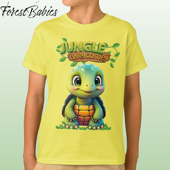 Camiseta Cute Tortoise Box Turtle Animal Character Yellow🐢 (Cute Tortoise Stationery Adorable Box Turtle Woodland Wildlife Graphic Animal Character Notebook 🐢)