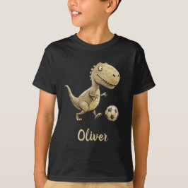 Camiseta Cute Trex Jogando Futebol Personalizado
