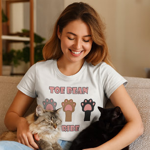 Camiseta Cute Trio de Patas de Gato da Tribo Toe Bean Desig