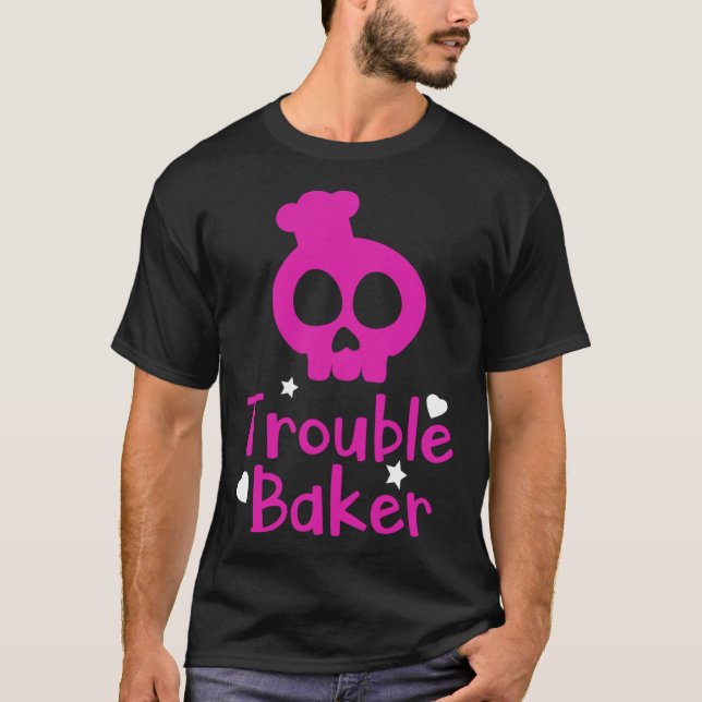 Camiseta Cute Trouble Baker Girls Women Chef Cooking Bakery (Frente)