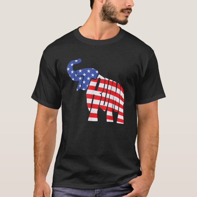 Camiseta Cute Trump Presente Orgulhoso Elefante Americano D (Frente)
