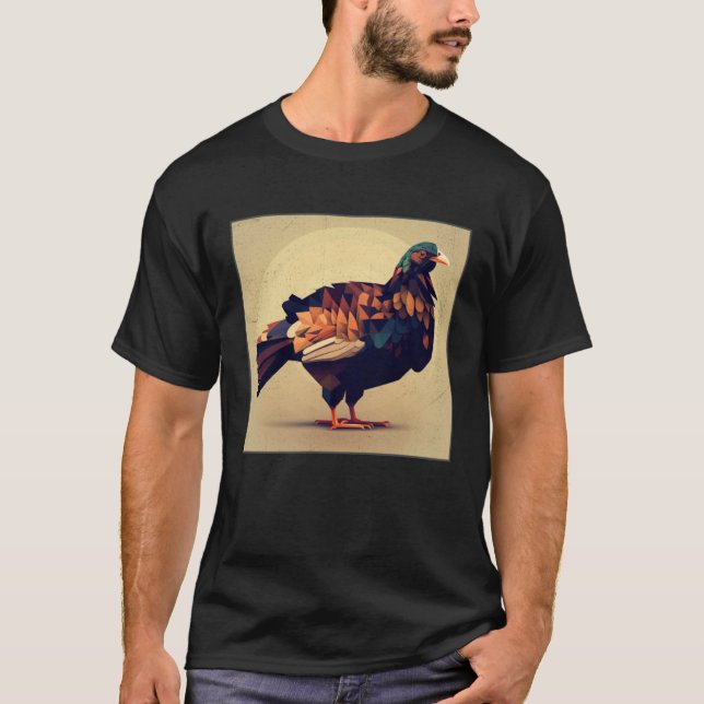 Camiseta Cute Turkey Illustration Colorful Birds Leaf Women (Frente)