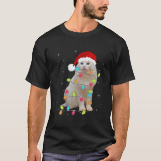 Camiseta Cute Turkish Van Santa Hat Christmas Light Xmas