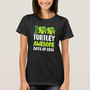 Camiseta Cute Turtley 100º dia de Aula Professor- 100 dias