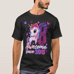 Camiseta Cute Unicorn, 8 anos, dá 8 meninos de aniversário