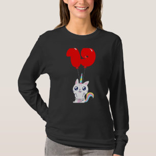 Camiseta Cute Unicorn Cat 19º Aniversário Crianças Balão