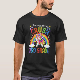 Camiseta Cute Unicorn I'm Ready To Crush 3rd Grade Back To 