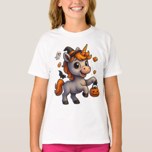 Camiseta 🦄 Cute Unicorn Louco - Trick ou Tratat de Hallowe