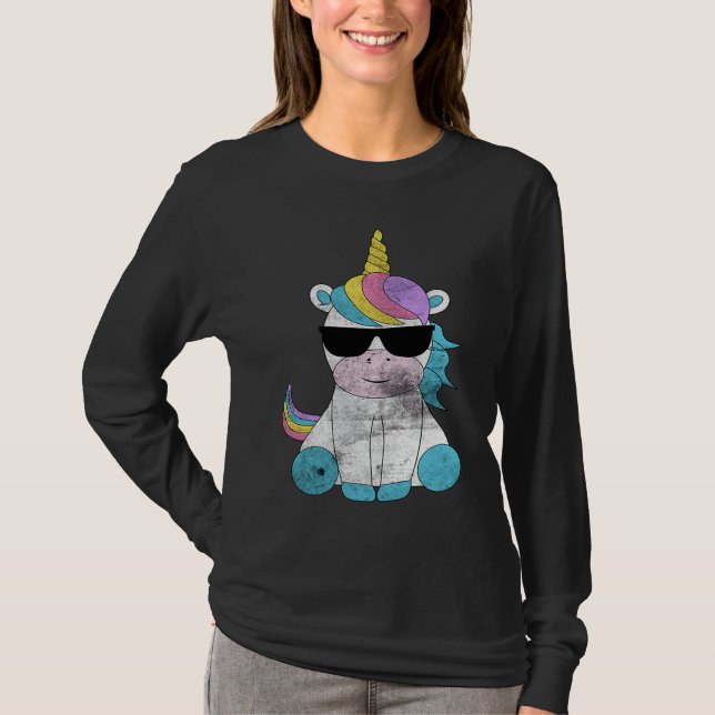 Camiseta Cute Unicorn Sunglasses Unicorns Magical Creature  (Frente)