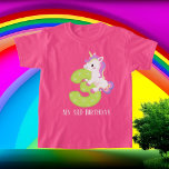 Camiseta cute unicorn third Birthday add text<br><div class="desc">cute unicorn third Birthday add text T-Shirt</div>