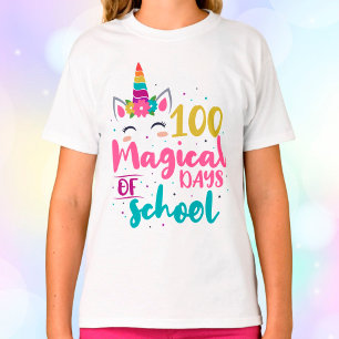 Camiseta Cute Unicórnio 100 Dias Mágicos De Escola