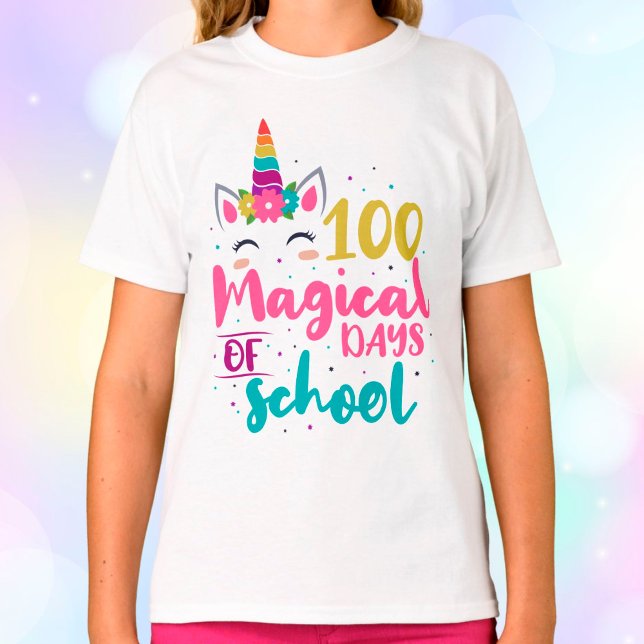 Camiseta Cute Unicórnio 100 Dias Mágicos De Escola (Criador carregado)