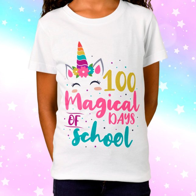 Camiseta Cute Unicórnio 100 Dias Mágicos De Escola (Criador carregado)