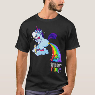 Camiseta Cute Unicórnio Poopando um arco-íris de drama arco
