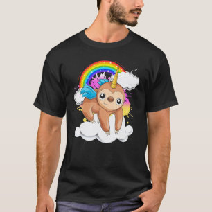 Camiseta Cute Unicórnio Slothcorn Jardim Zoológico Fada Con