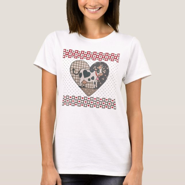 Camiseta Cute Valentine Cow Lovers (Frente)
