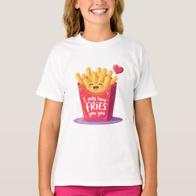 Camiseta Cute Valentine French Fries Pun (Frente)