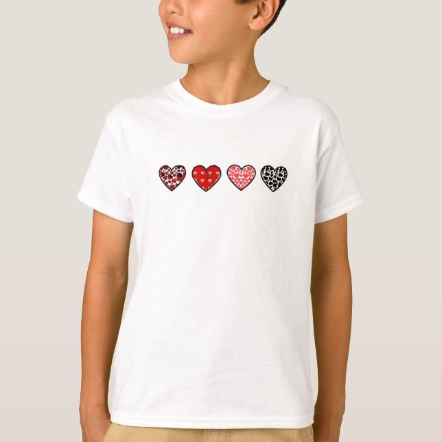 Camiseta Cute Valentine Hearts Pattern | Cute Love Heart (Frente)