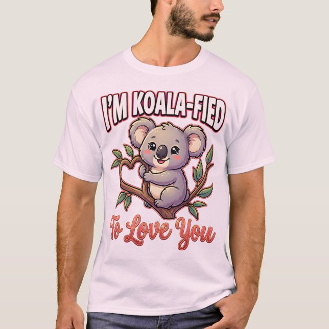 Camiseta Cute Valentine Koala – I’m Koala-Fied to Love You (Frente)