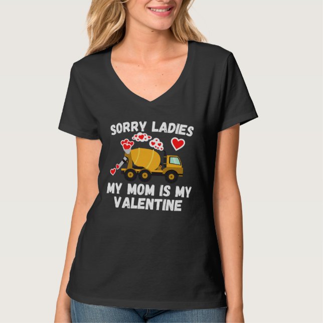 Camiseta Cute Valentine s Day Son  Cement Mixer Kids Boys (Frente)