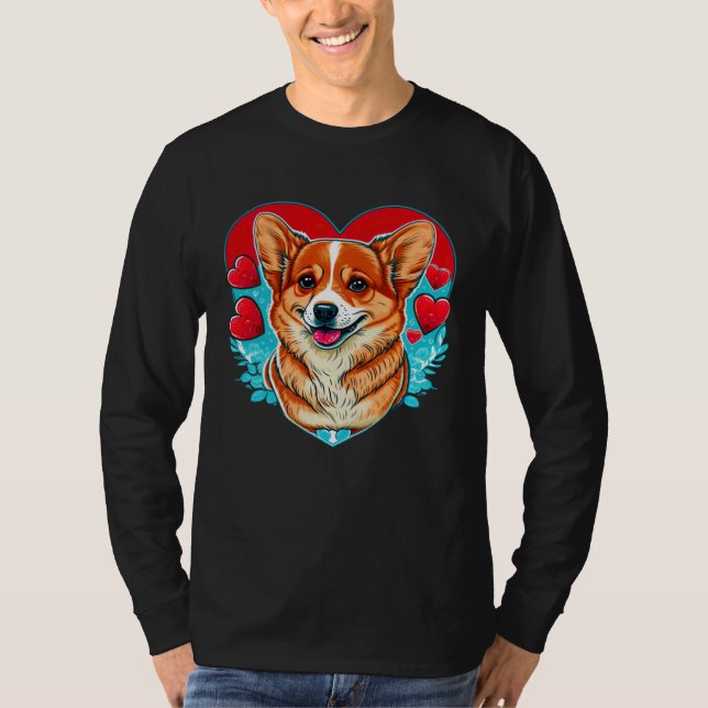 Camiseta Cute Valentines Corgi Cool Pembroke Welsh Corgi (Frente)