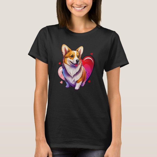 Camiseta Cute Valentines Corgi Cool Pembroke Welsh Corgi  1 (Frente)